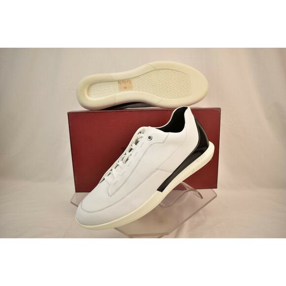 NIB BALLY AVIER WHITE LEATHER LOGO BLACK BACK LOW SNEAKERS 11.5 US 44.5 ITALY main image 8